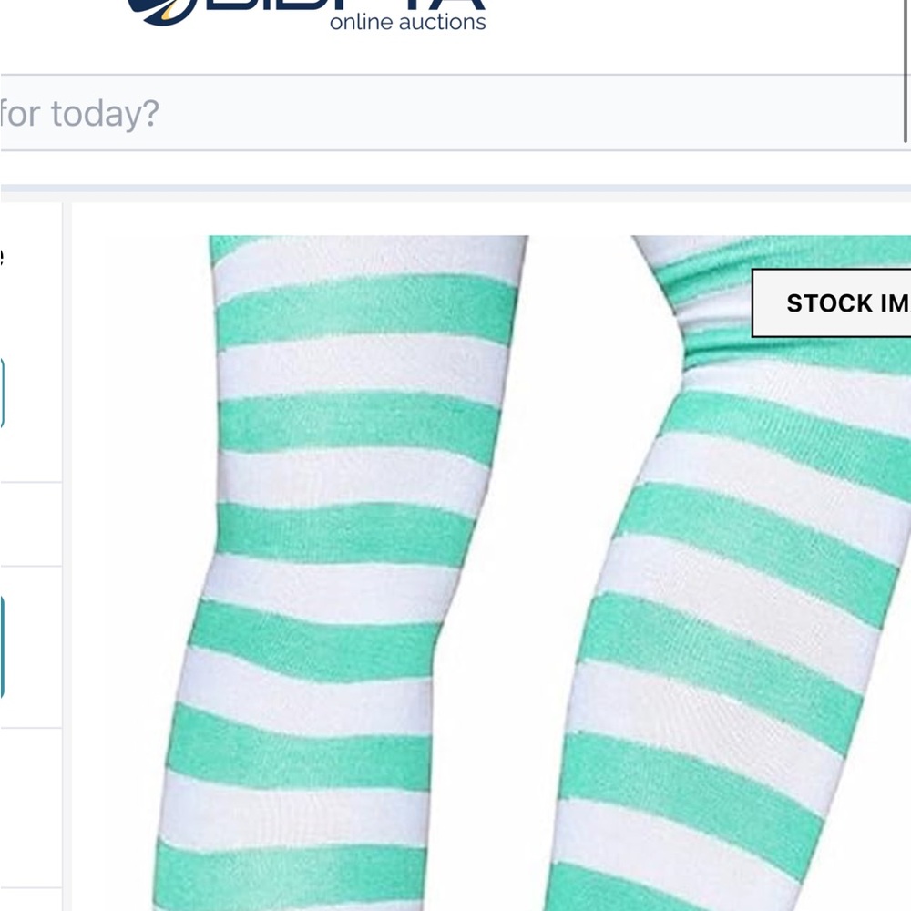 Striped Mint & White Men's Socks